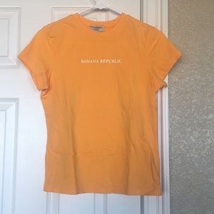 Banana Republic Citrus Orange Neon Crew Tee Shirt
